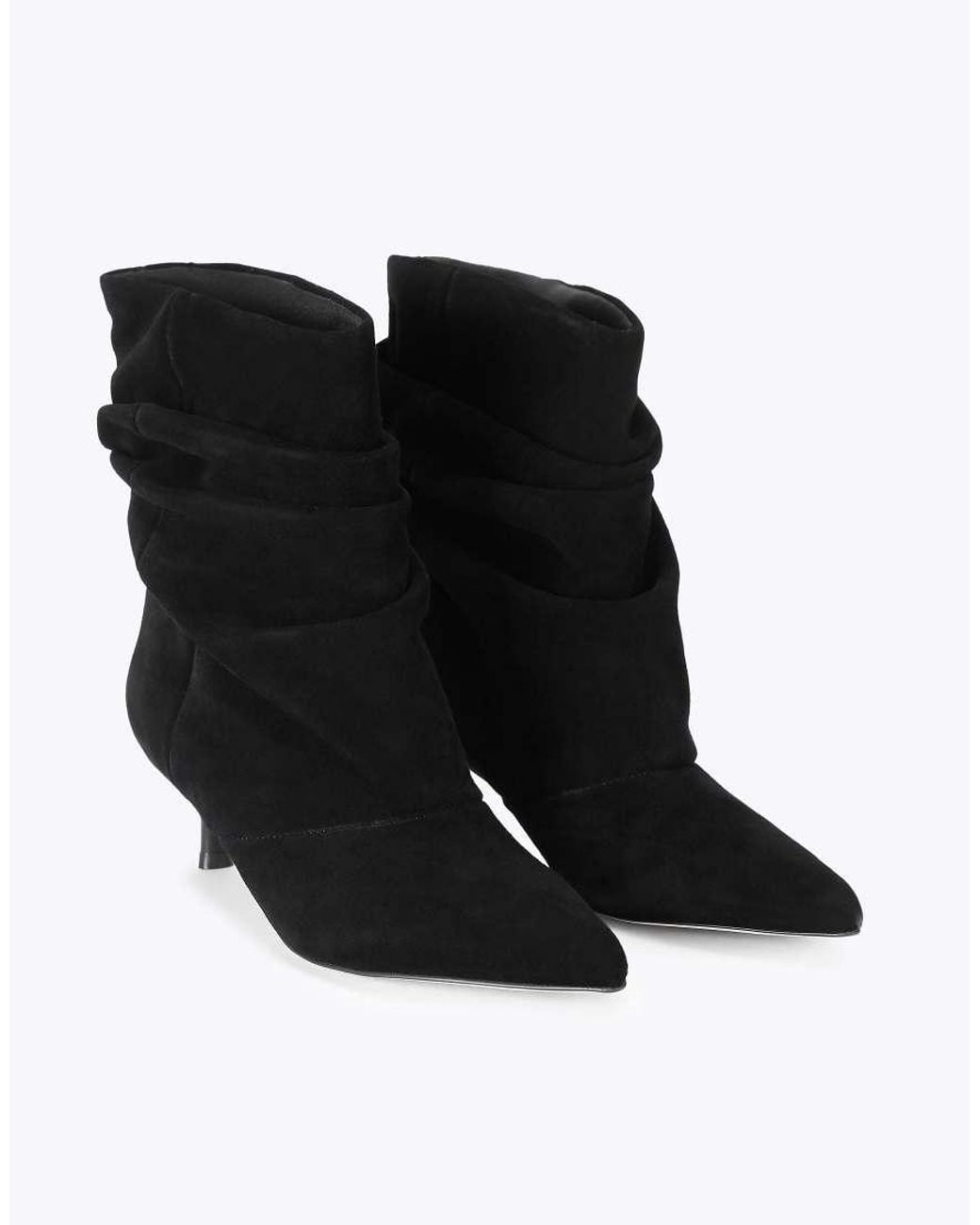 Steve Madden Black Flux Suede Mid Ankle Boots