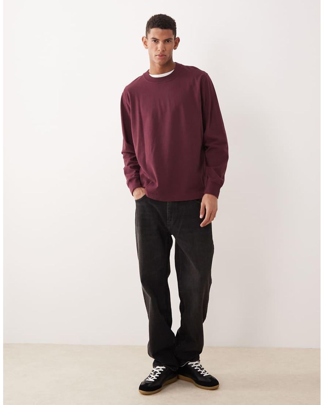 Abercrombie & Fitch Purple Long Sleeve Premium Heavyweight Top for men