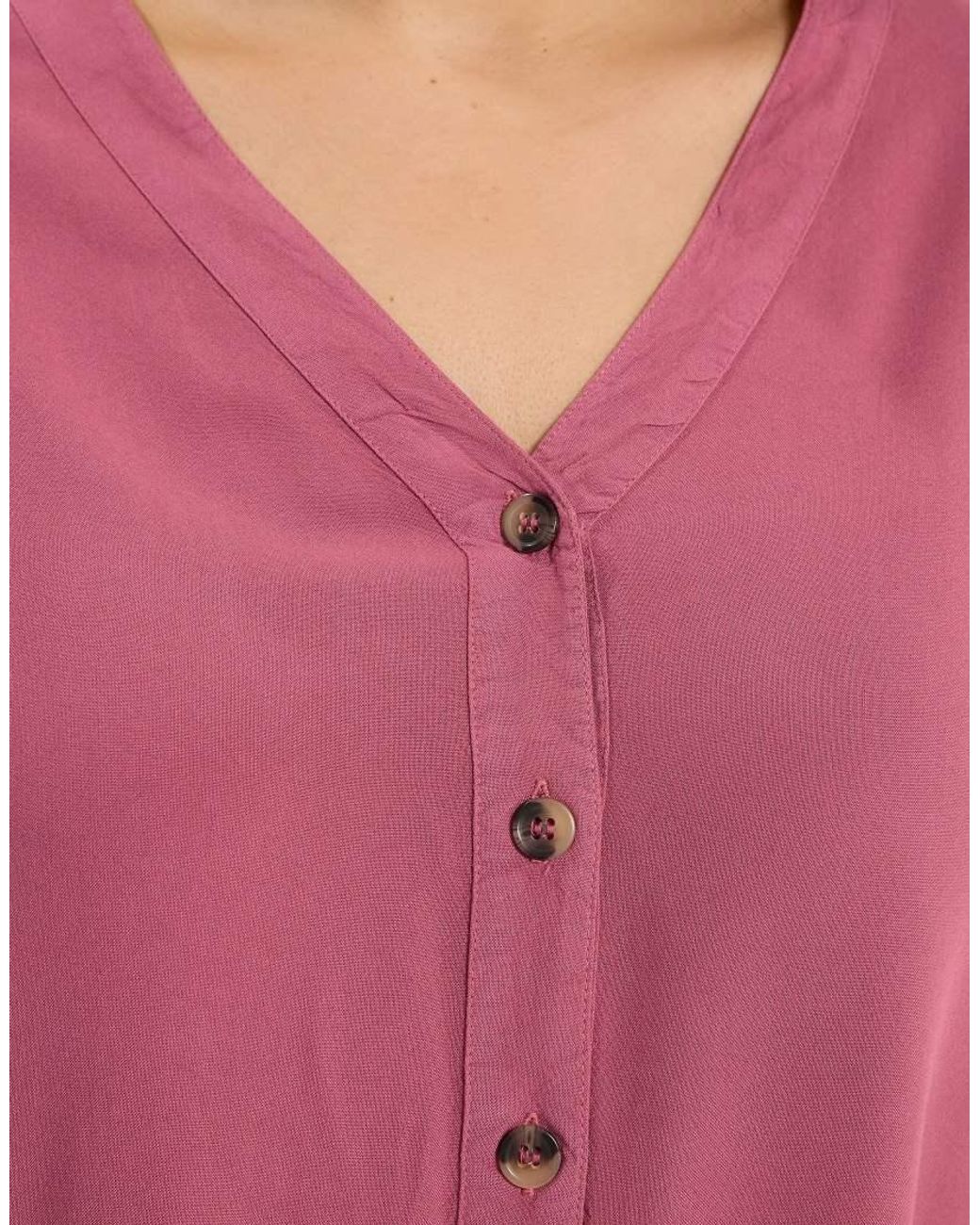 Yours Clothing Pink Chambray Button Through Blouse