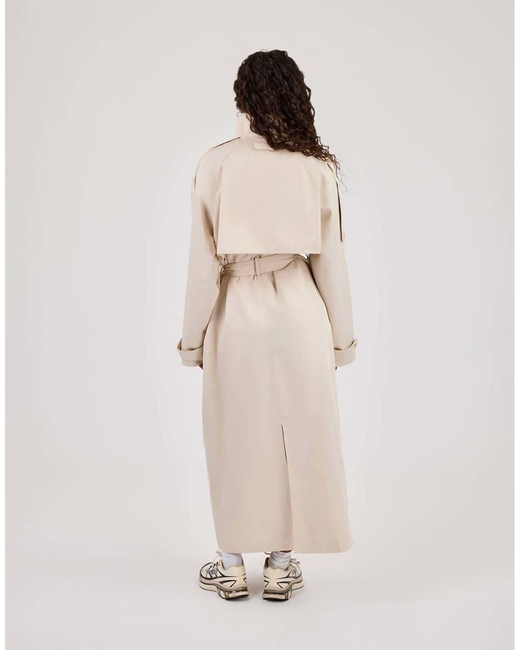 CERNUCCI Natural Extended Funnel Neck Trench Coat