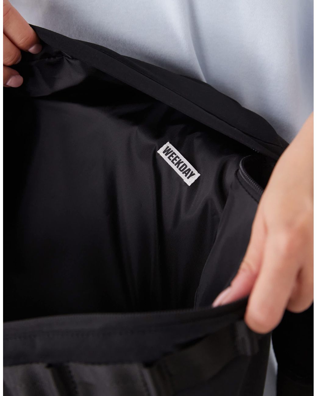 Weekday Black Buckle Strap Backpack