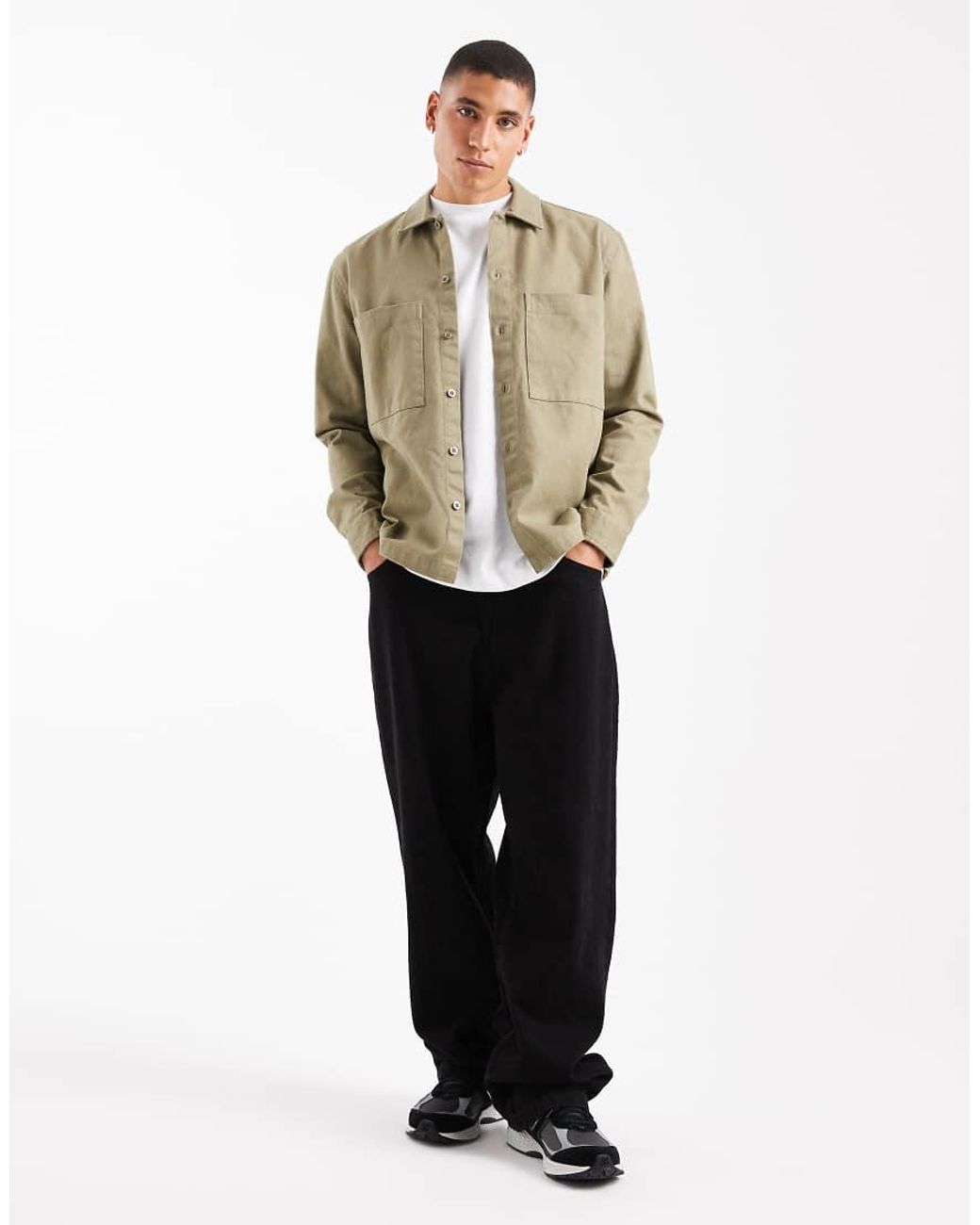 New Look Natural Heavyweight Twill Overshirt for men
