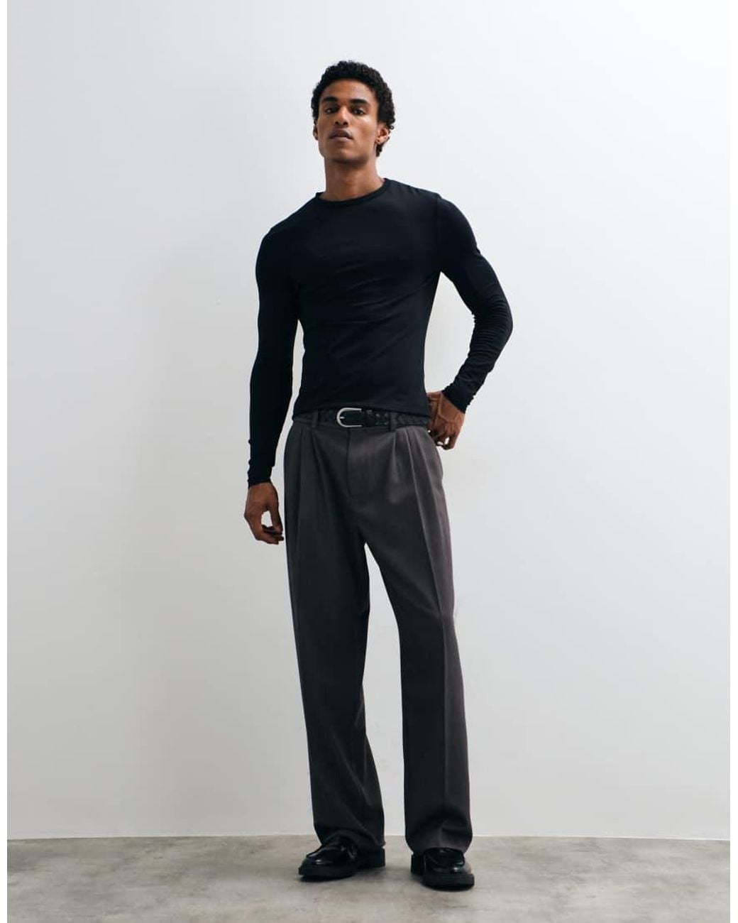 ASOS Blue 2 Pack Essentials Long Sleeve Muscle Fit T-shirt for men