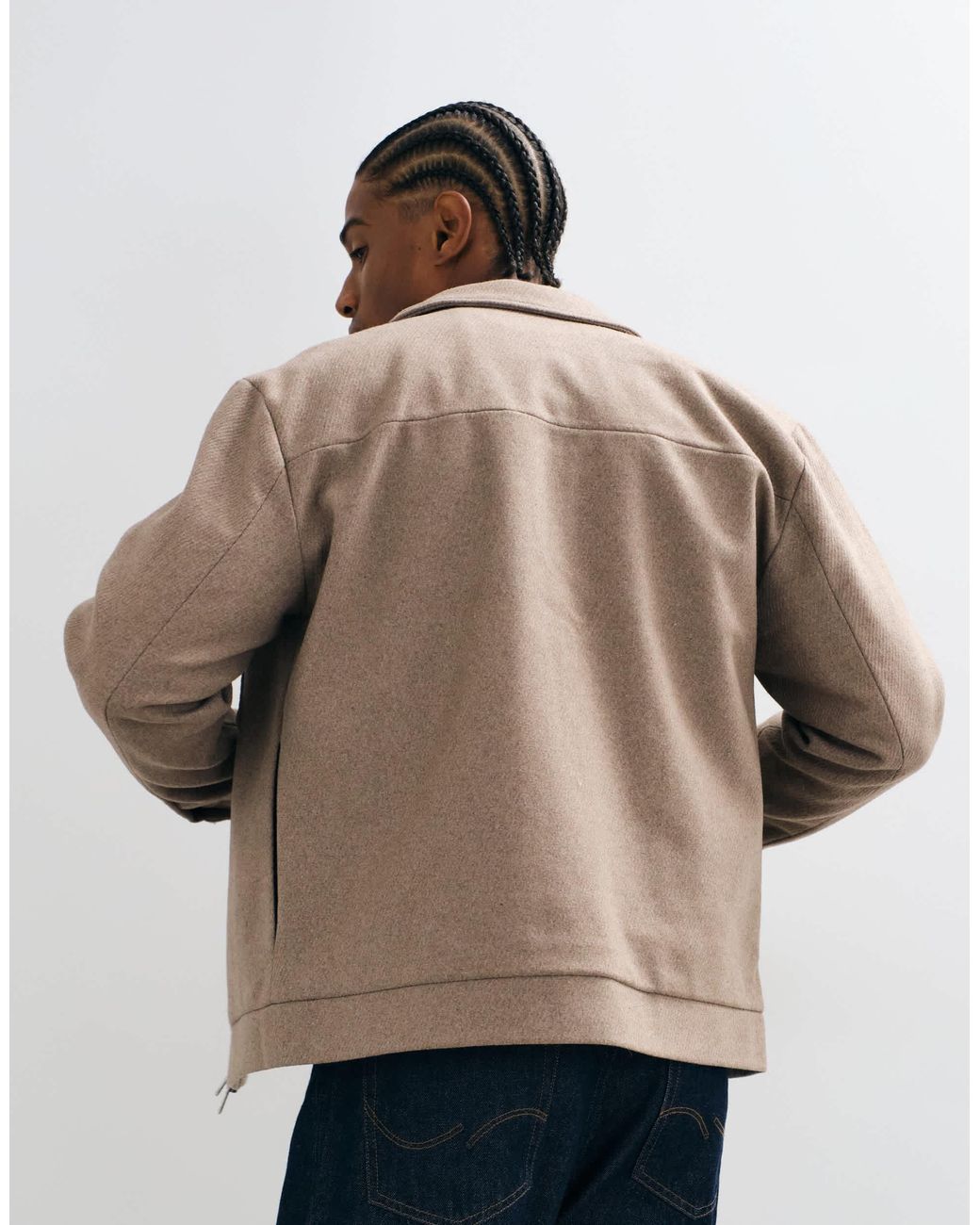 Only & Sons Brown Wool Blend Chore Jacket for men