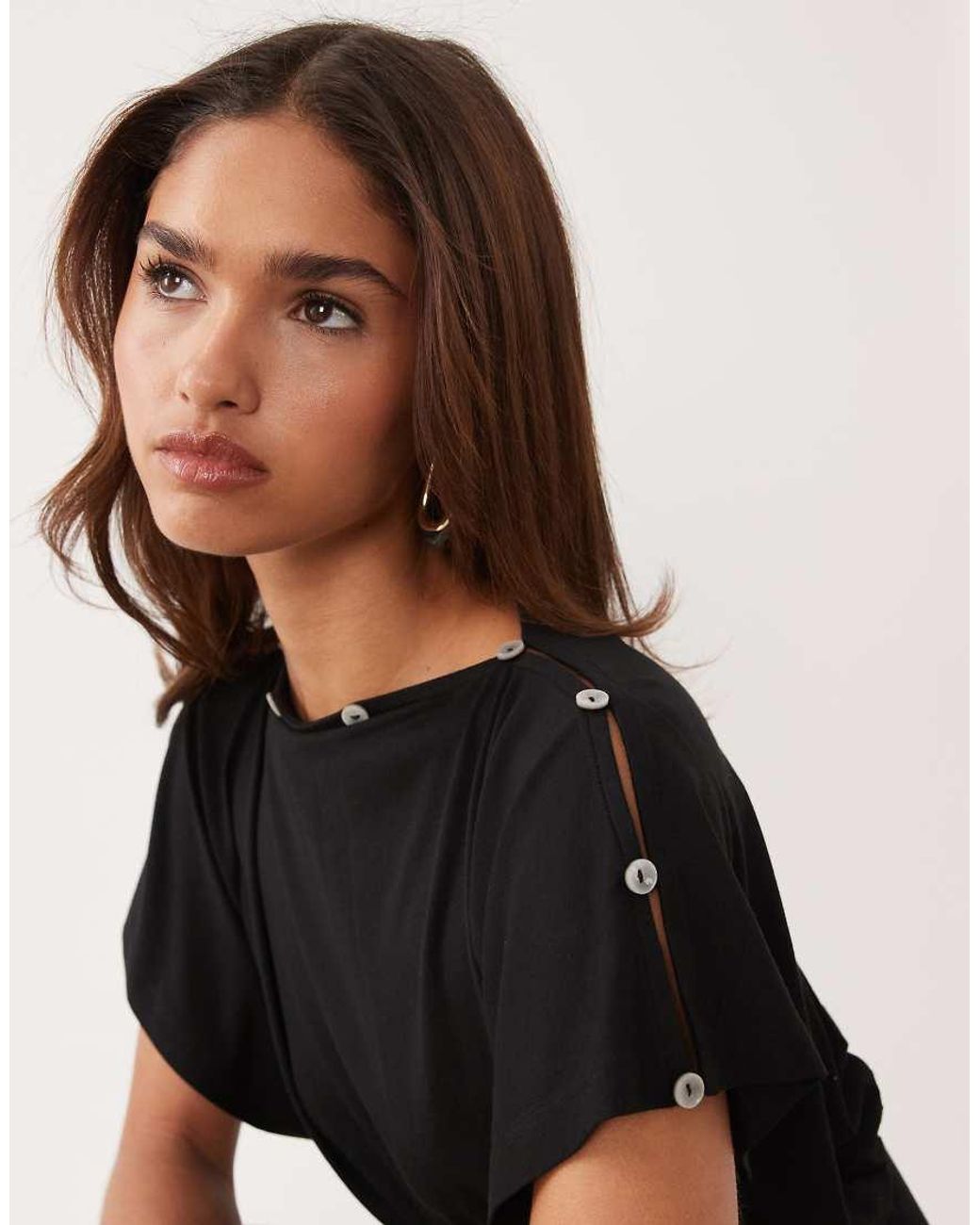 ASOS Black Multiway Button Top