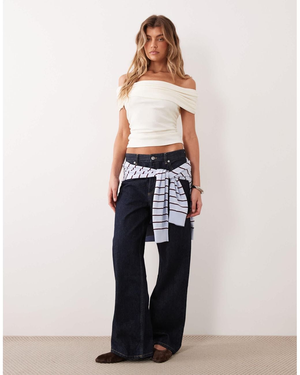 ASOS Brown Supersoft Bardot Top