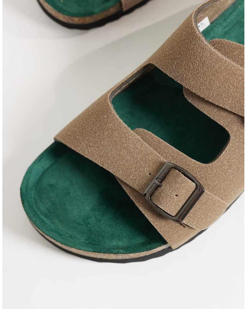 Only & Sons Green Faux Suede Mule Sandals for men