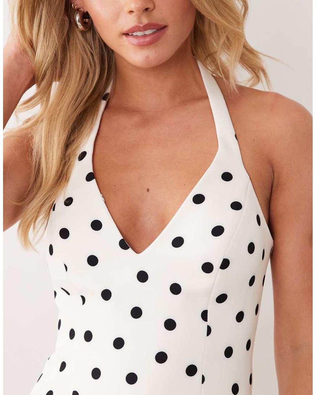 Forever New White Crepe Halter Mini Dress
