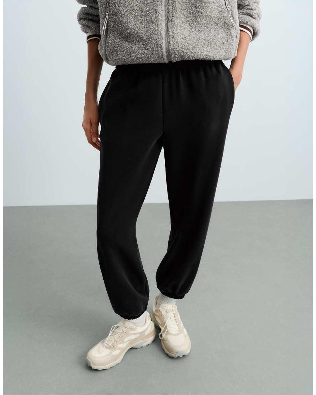 Oysho Gray Brushed Modal Joggers