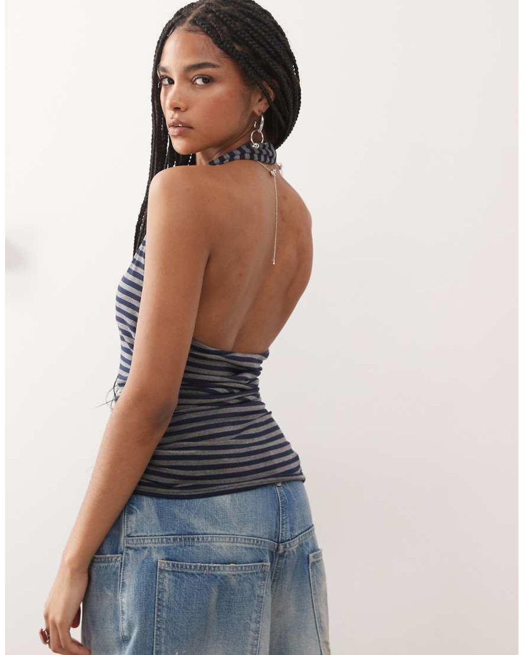 Collusion Blue Knot Detail Halter Top