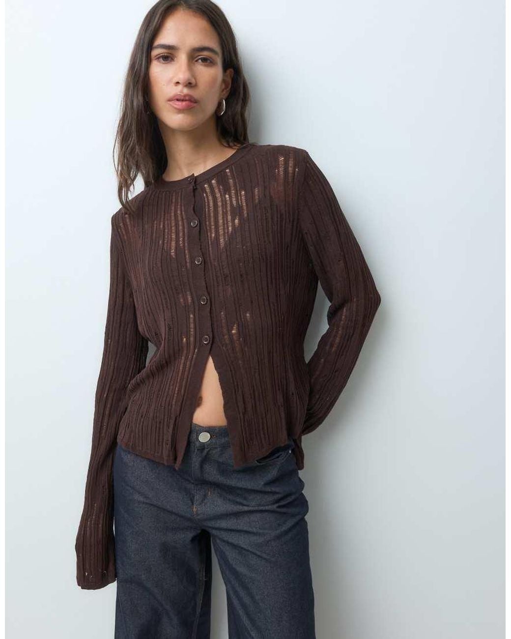 ASOS Brown Long Sleeve Knitted Jumper