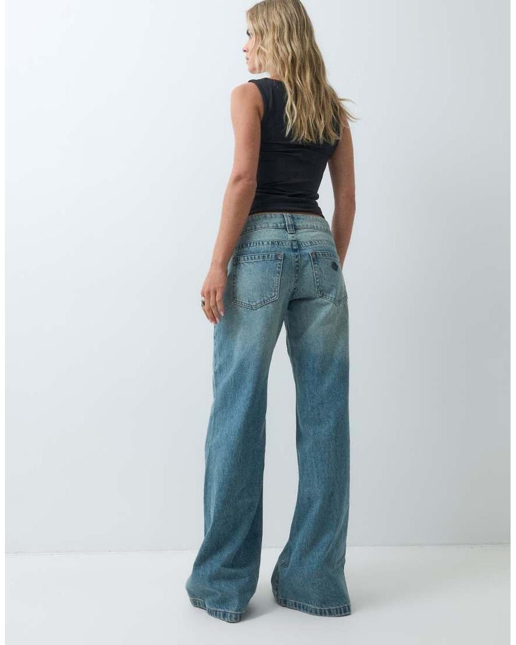 Abrand Jeans Blue Petite 00 Super Low baggy Jeans