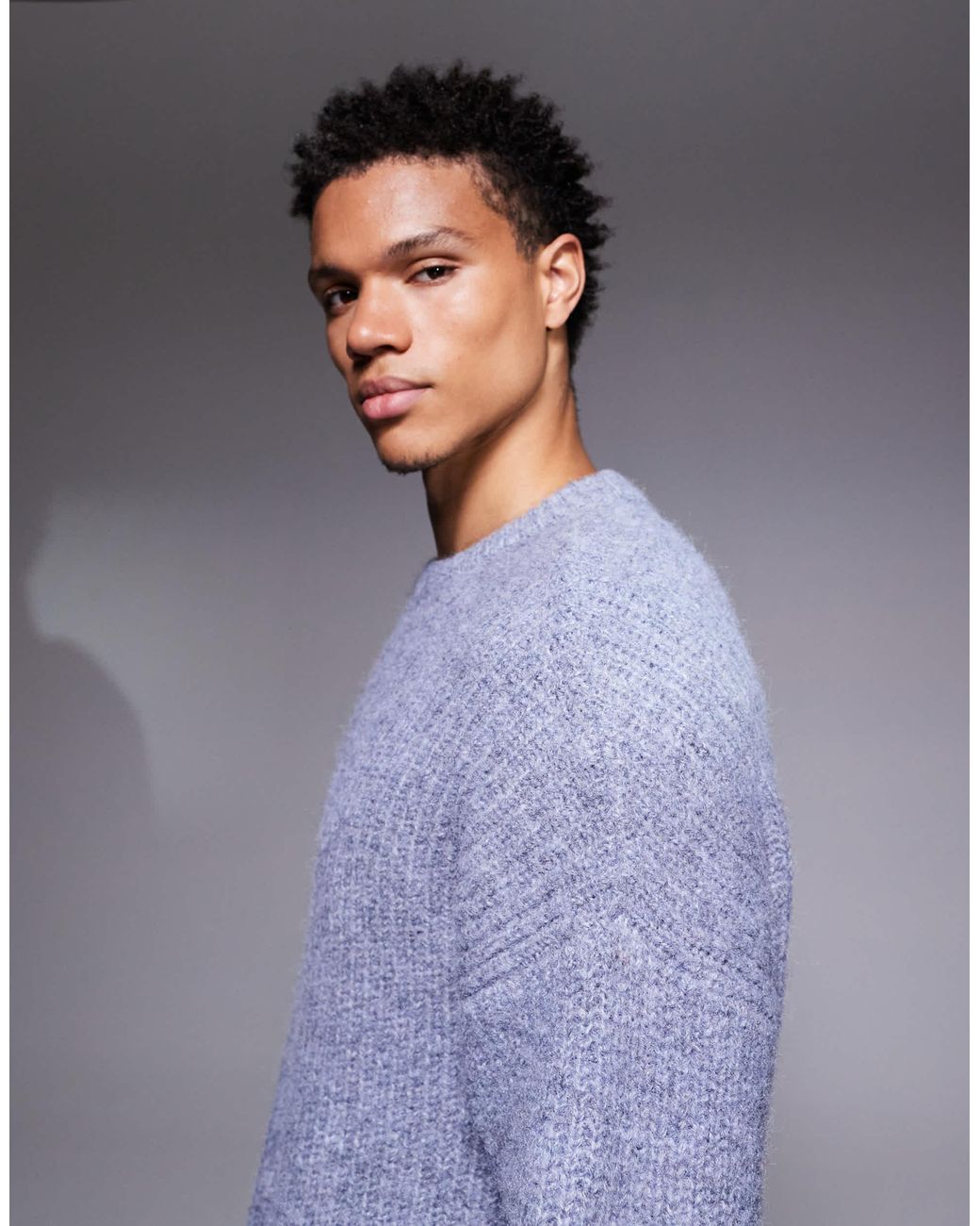 Pull ras ASOS pour homme en coloris Blue
