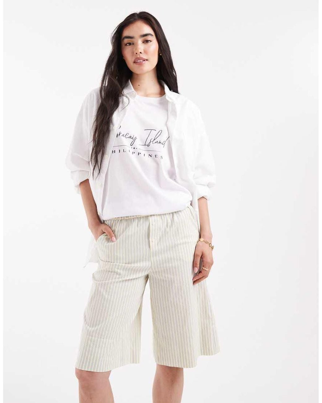 ASOS White Long Line Boxer Short