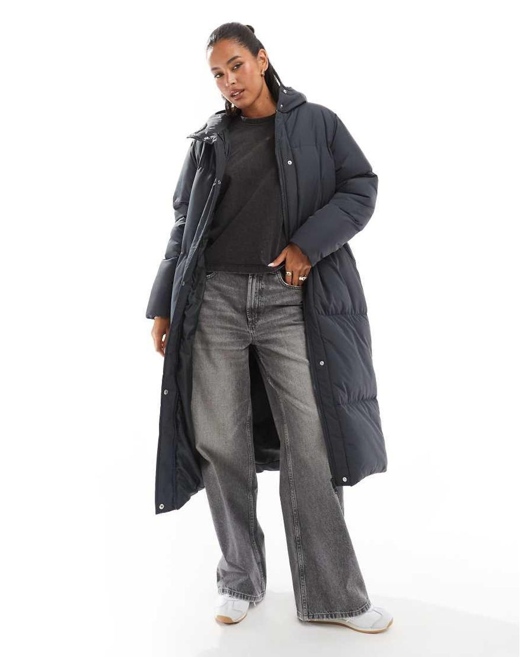 Threadbare Black Maxi Puffer Coat With Hood