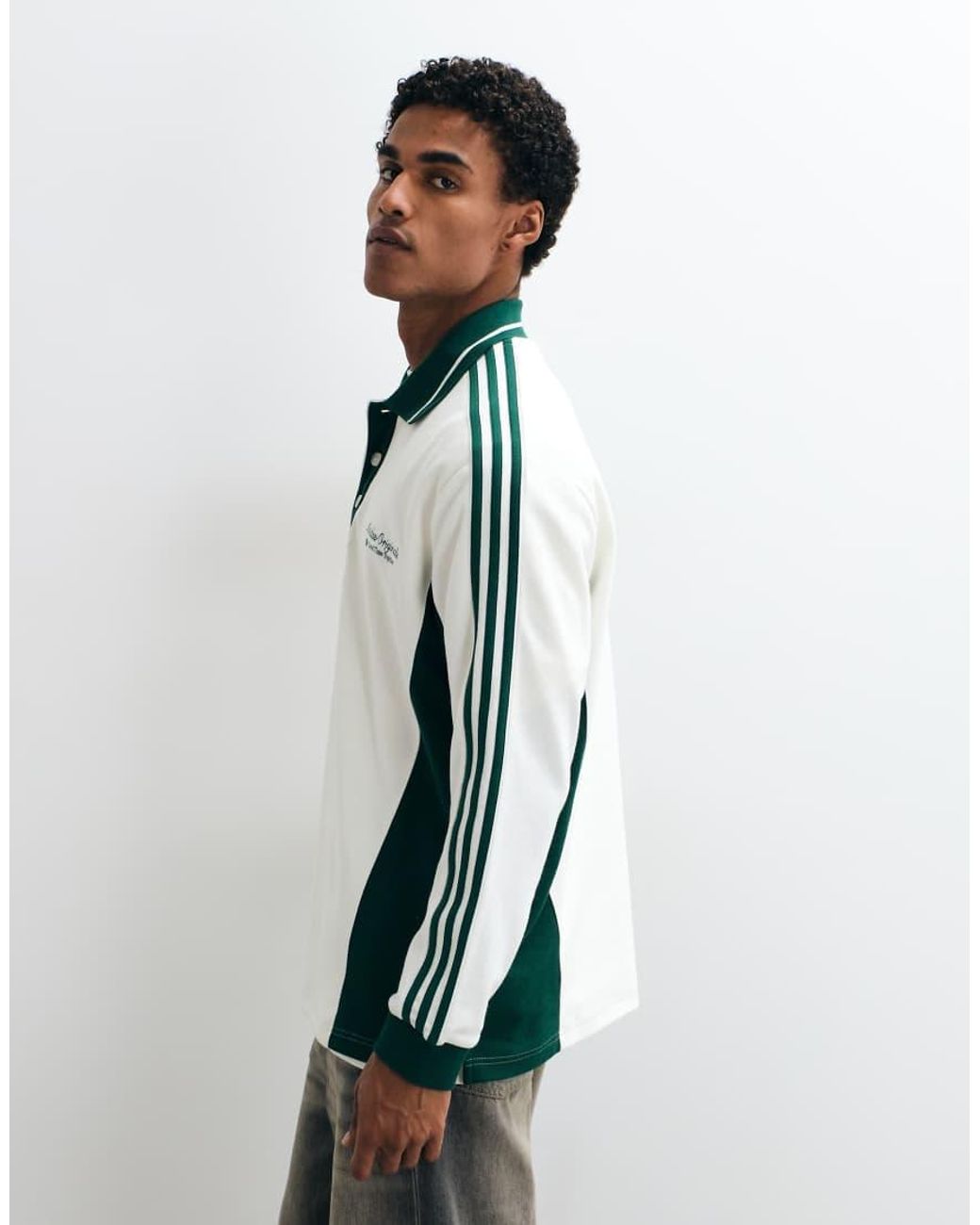 Adidas Originals Gray Sport Club Long Sleeve Polo for men