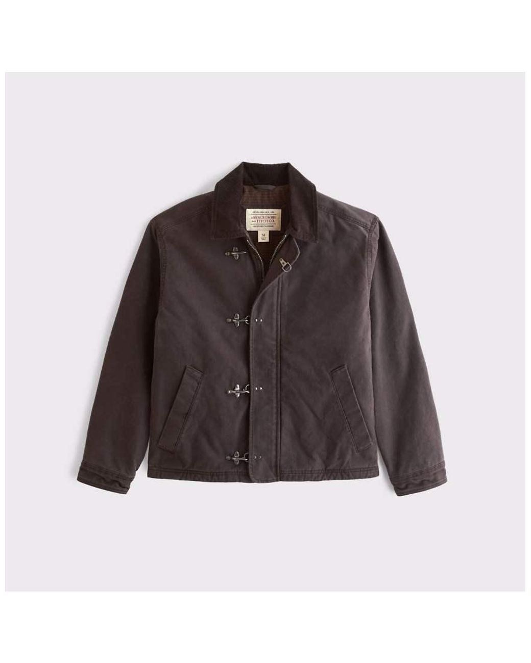 Abercrombie & Fitch Brown Canvas Fireman Clasp Jacket for men