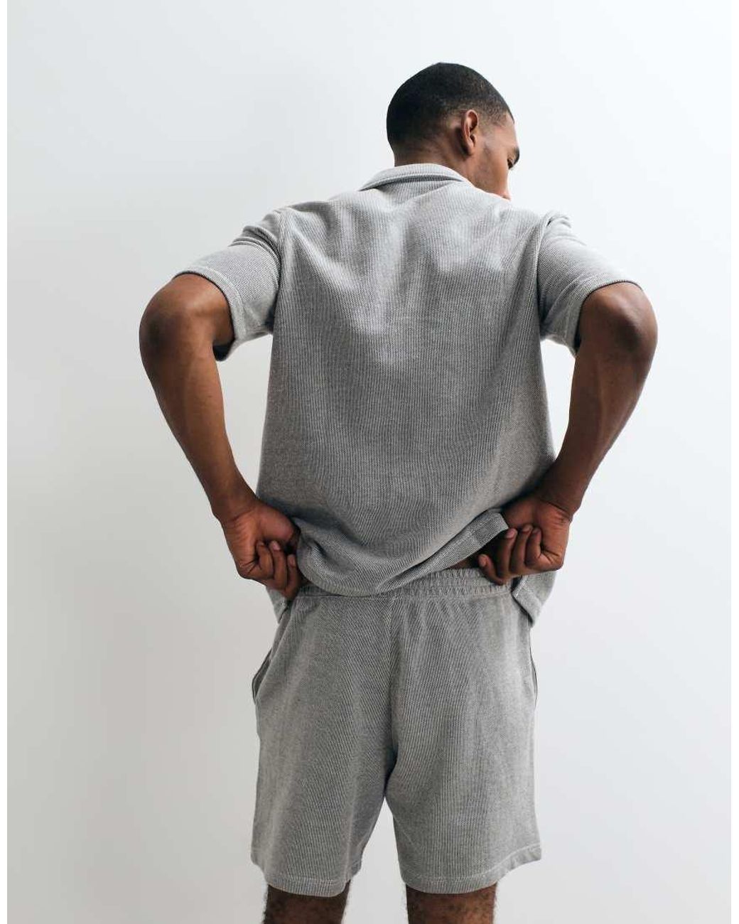 Gap White Towelling Tie Waist Shorts Co-Ord for men