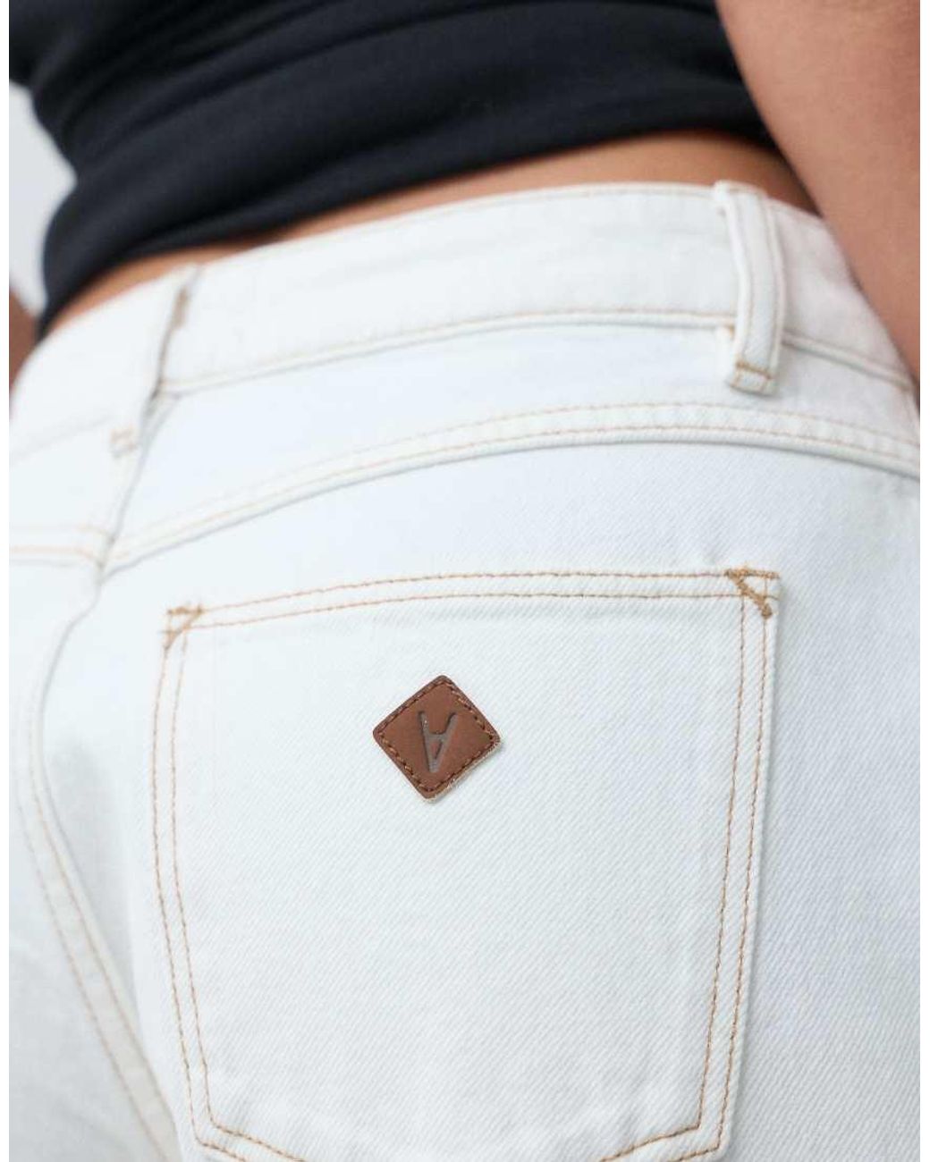 Abrand Jeans White Petite 99 Mid Rise baggy Jeans