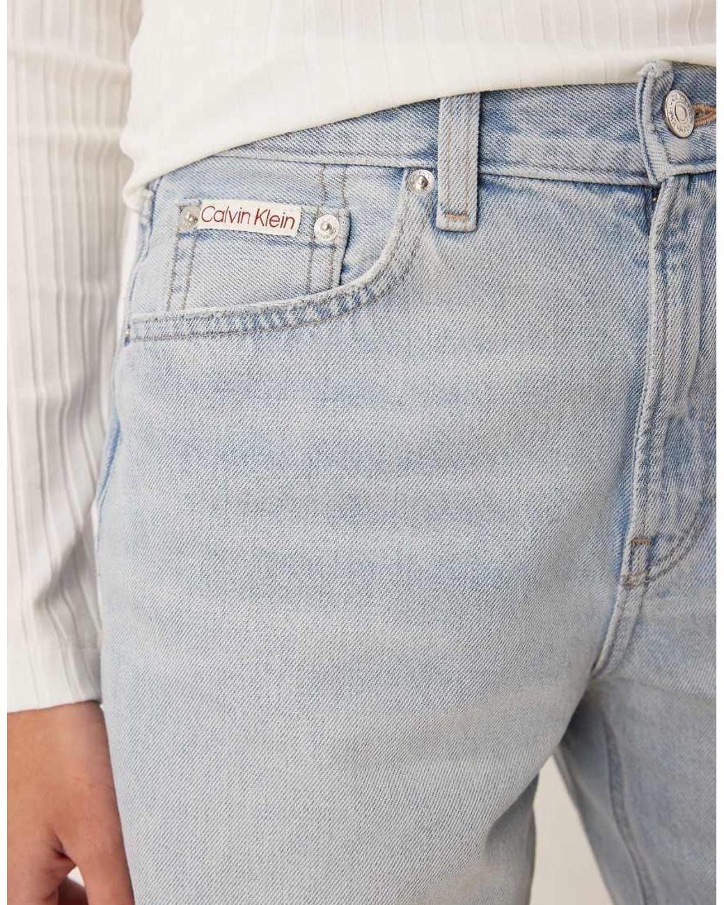 Calvin Klein Gray 90s Denim Mid Length Shorts