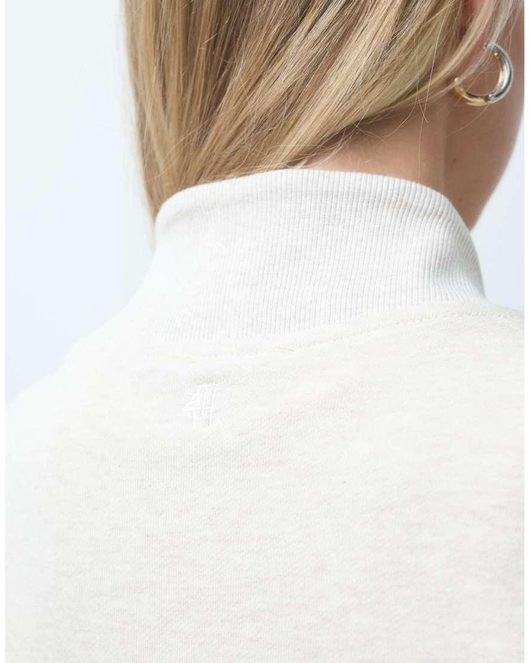 4th & Reckless Gray Cotton Fleeceback Ribbed Neckline Detail Sweatshirt Co-Ord