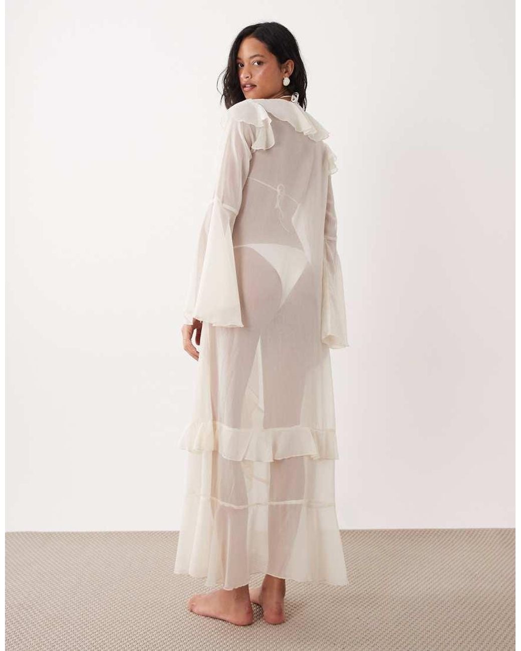 Miss Selfridge Natural Beach Maxi Cover Up