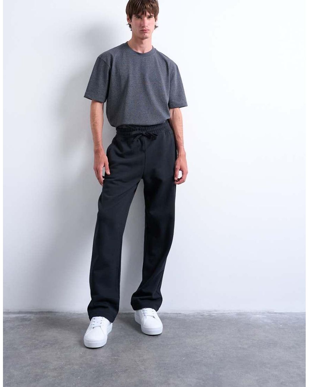 Topman White Heavyweight Straight Leg Sweatpants for men