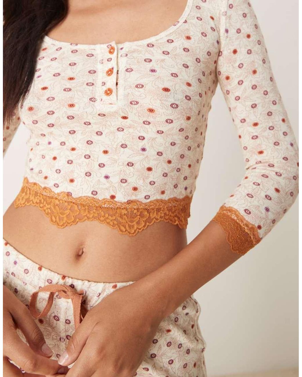 Free People Natural Stolen Dance Ditsy Print Sleep Set