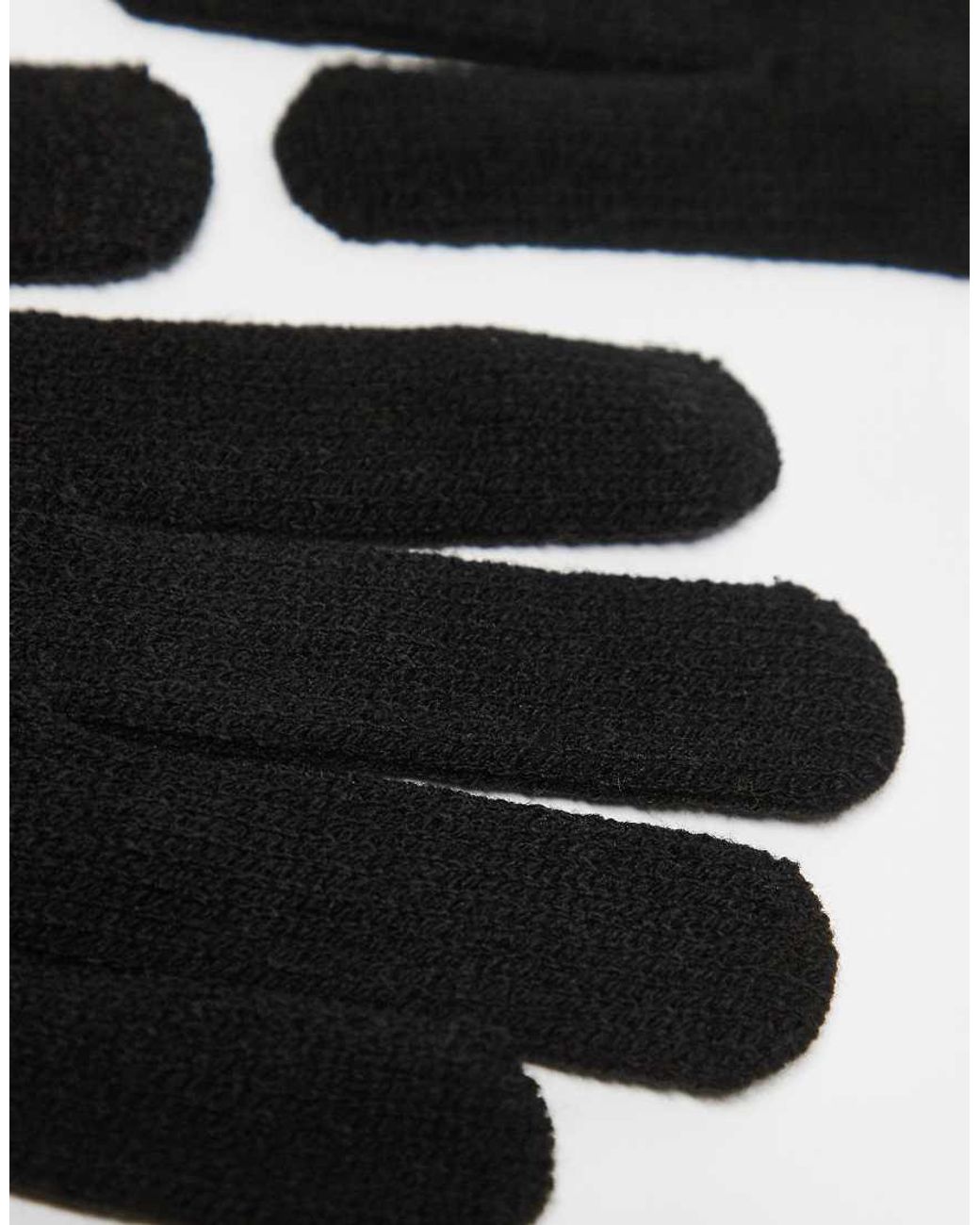 Jack & Jones Black Knitted Gloves for men