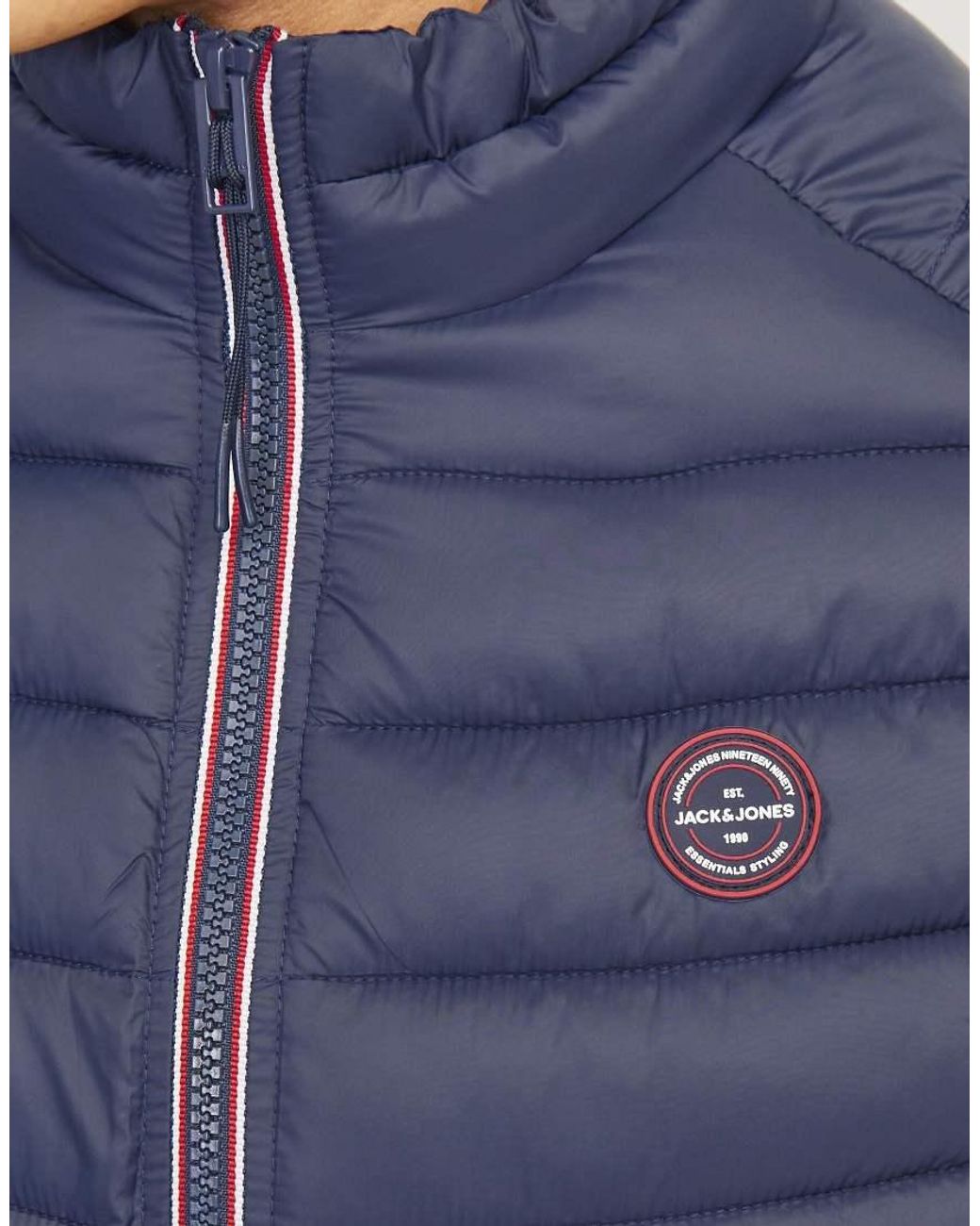 Jack & Jones Blue Puffer Gilet for men