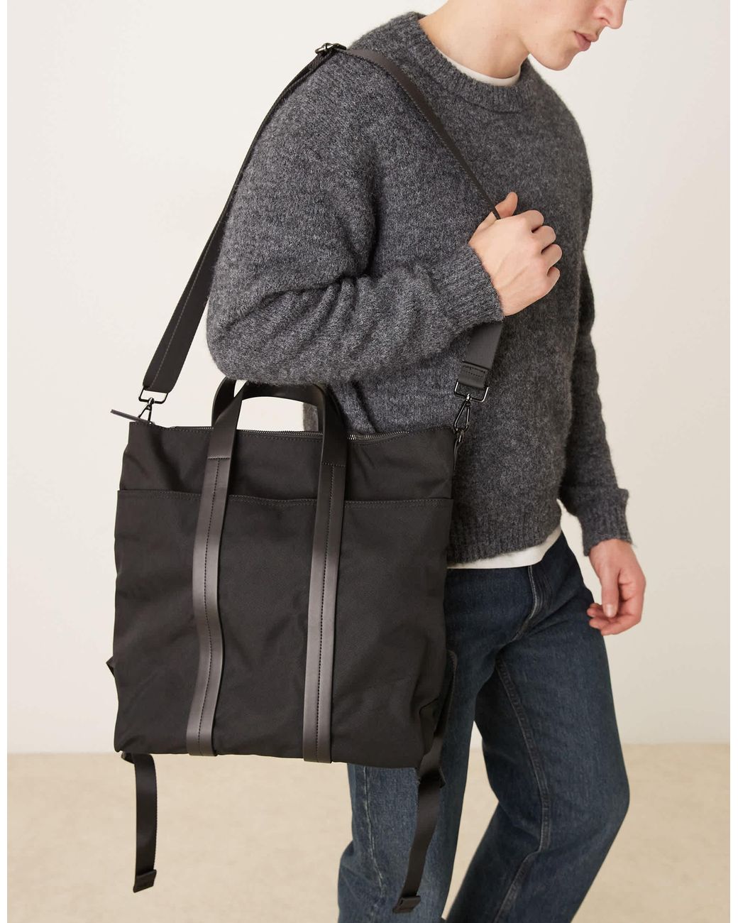 Mango Black Multistrap Backpack for men