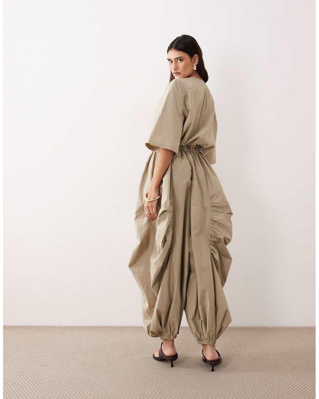 ARRANGE Natural Oversized Utility Jumpsuit
