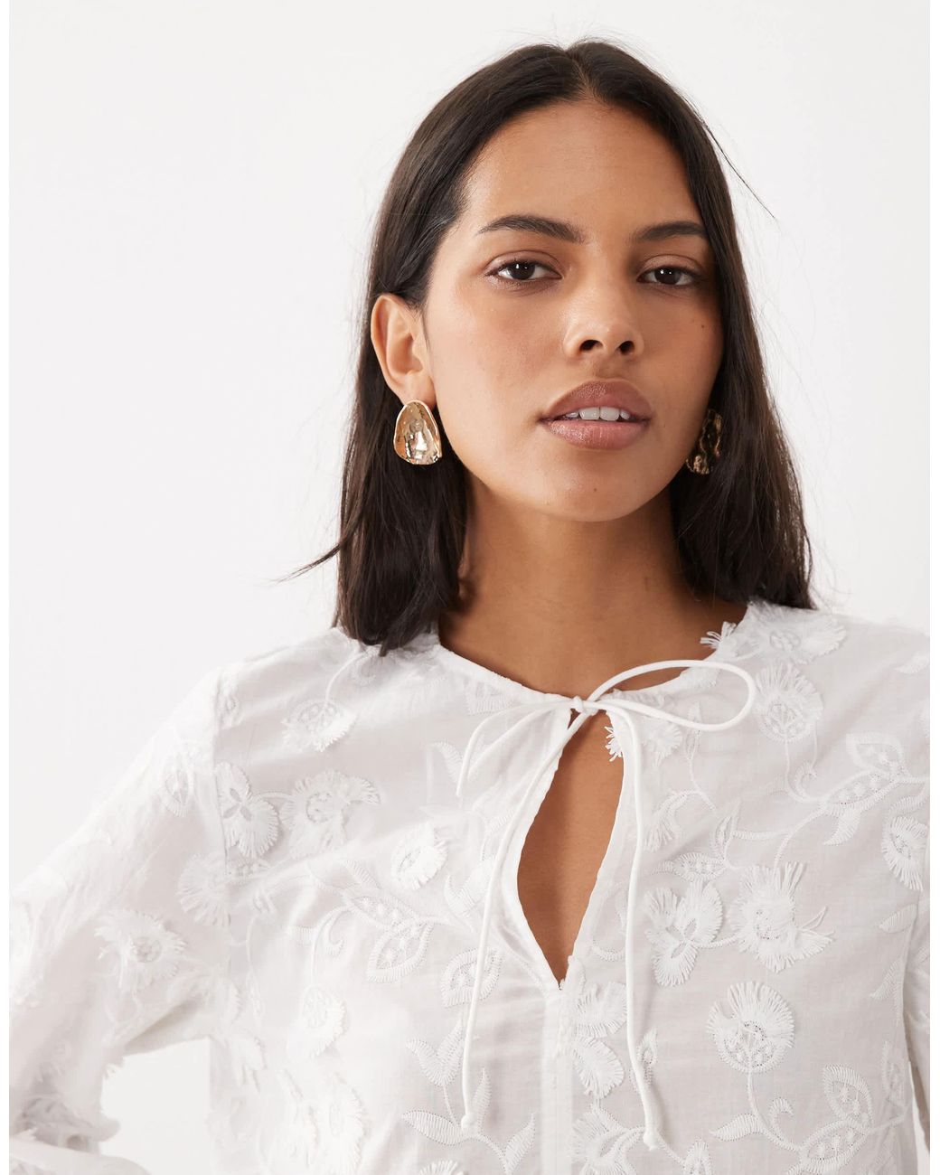 Mango White Lace Blouse