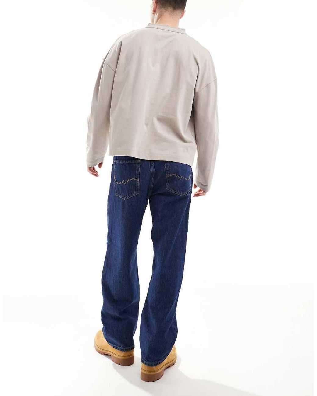 Jack & Jones Blue Alex baggy Rigid Jeans for men