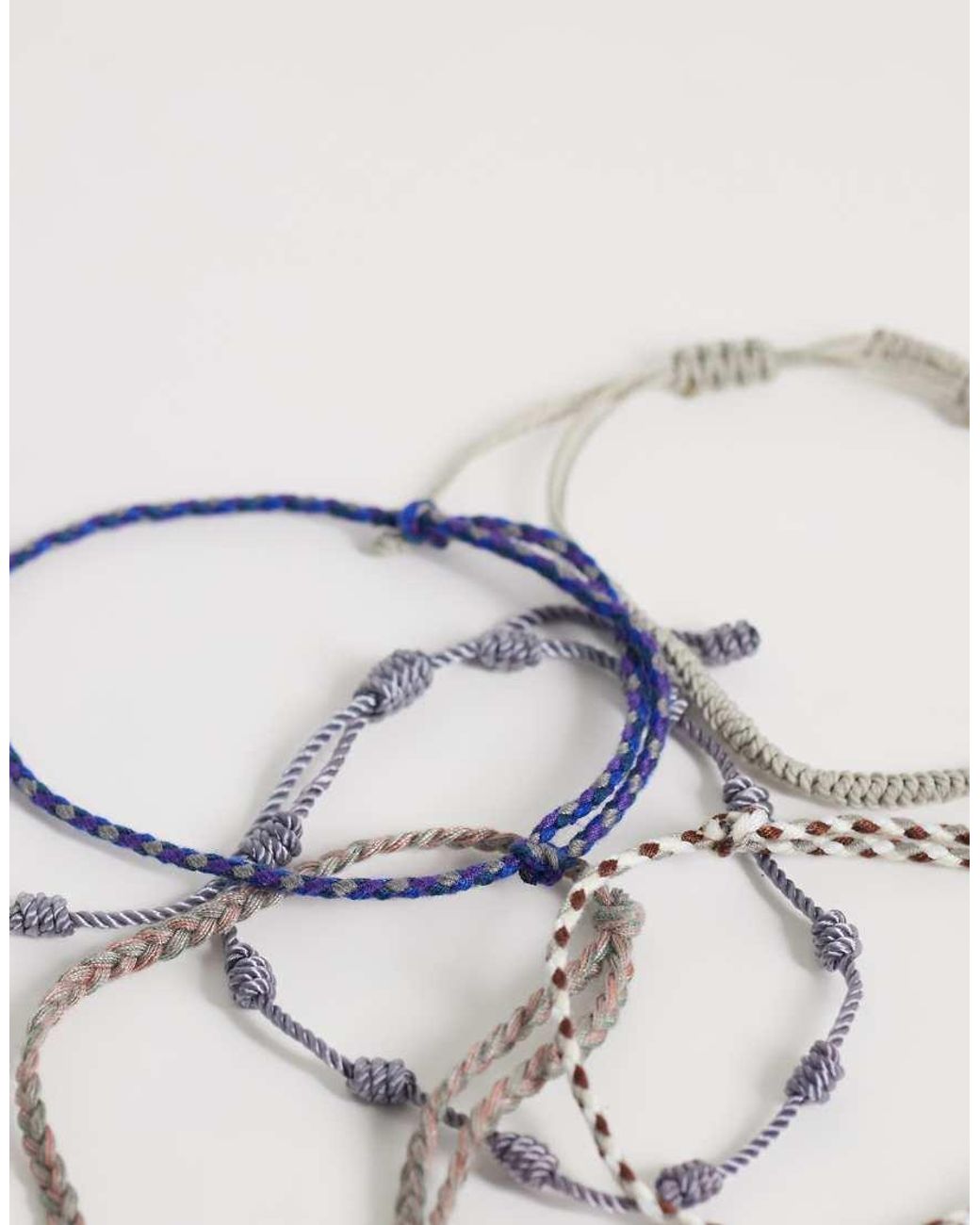 ASOS White 5 Pack Rope Puller Bracelet for men