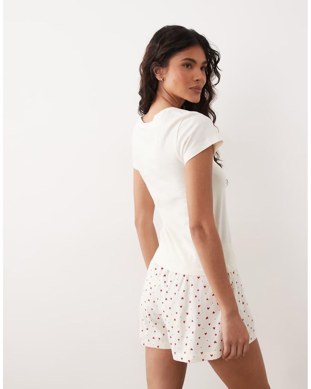ASOS Natural Baby Tee & Shorts Pajama Set