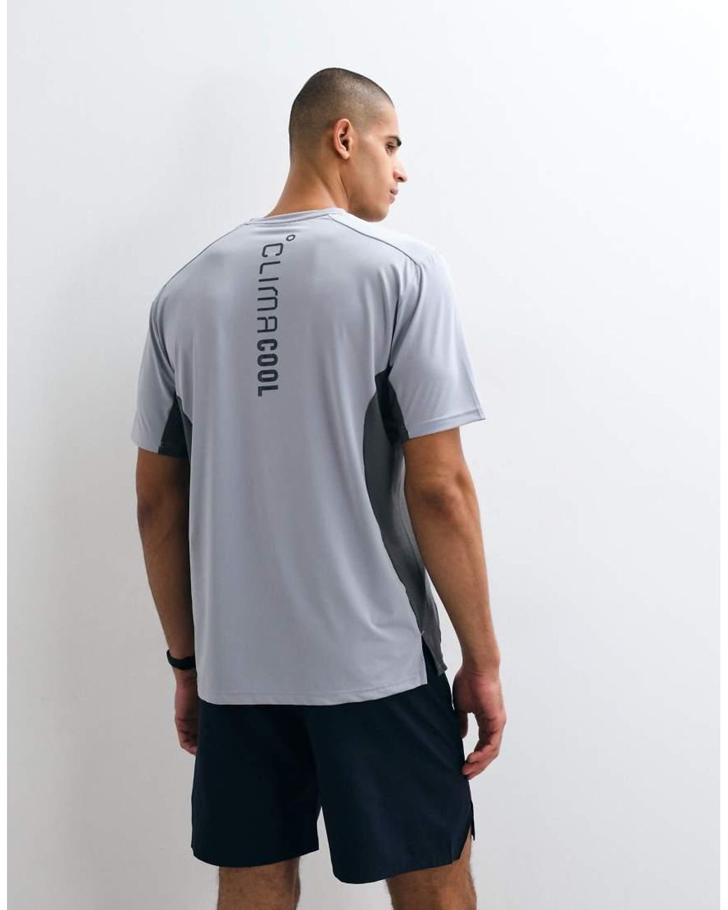 Adidas Originals Gray Adidas Training Tech Colourblock T-Shirt for men