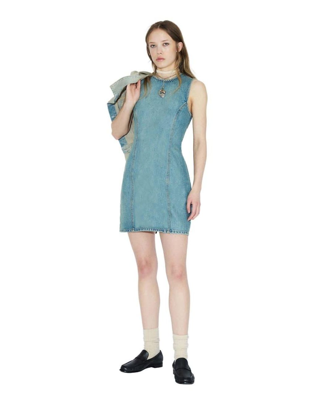 Dr. Denim Blue Calista Sleeveless Rigid Denim Dress