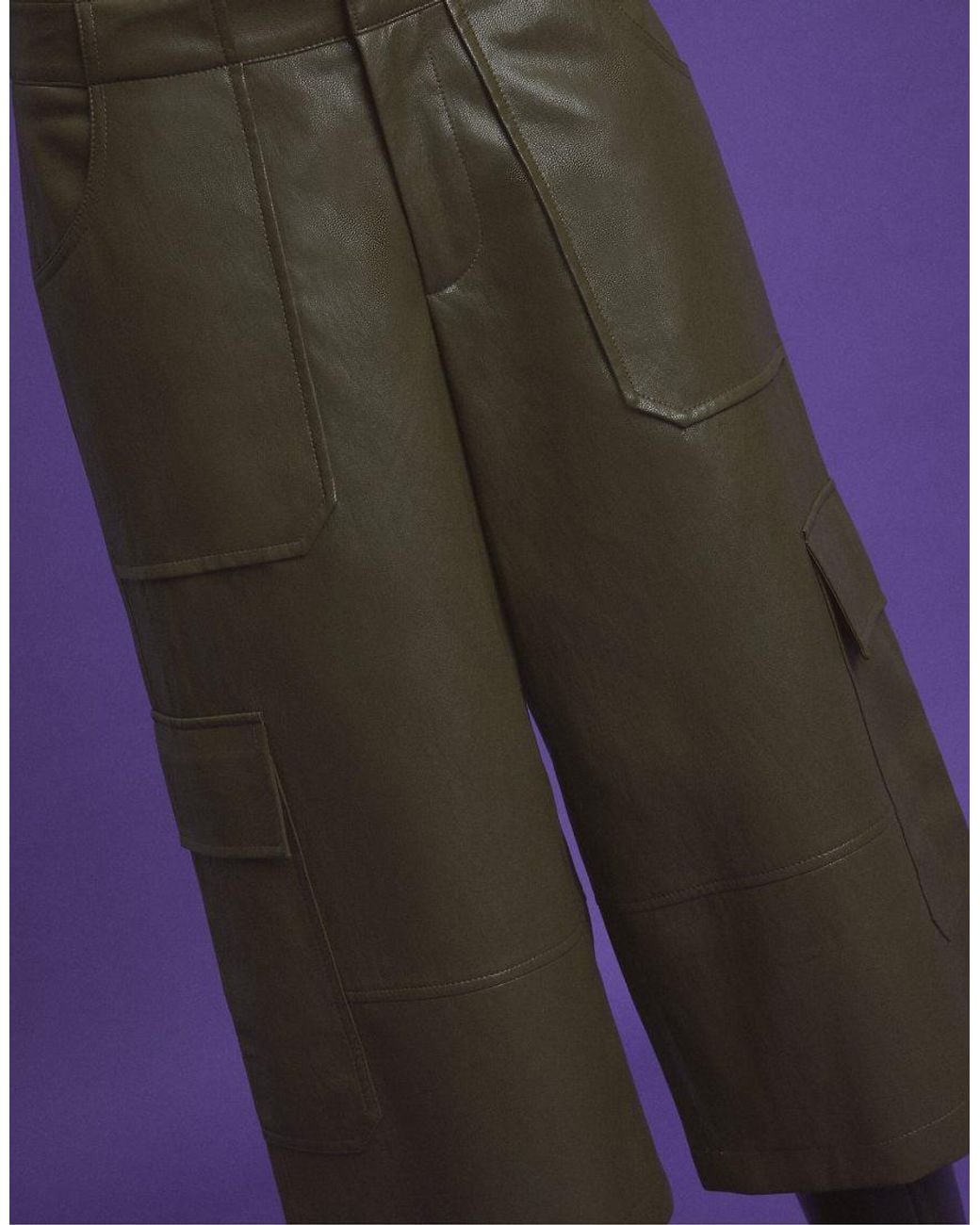 Stradivarius Purple Cargo Bermuda Shorts