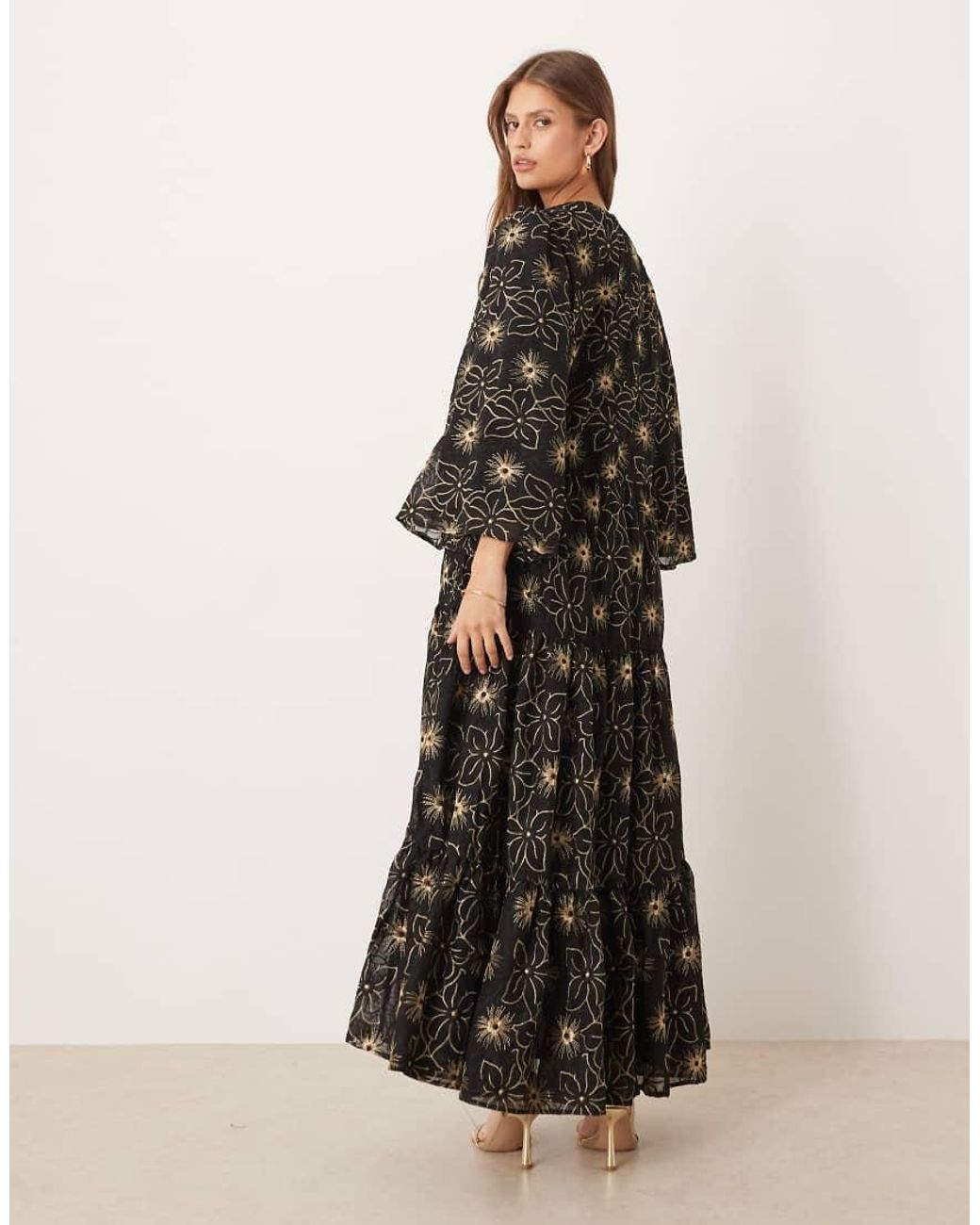 Sister Jane Black Dream Embroidered Smock Maxi Dress