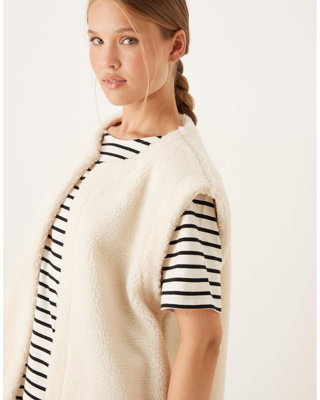 ASOS Natural Borg Fleece Vest