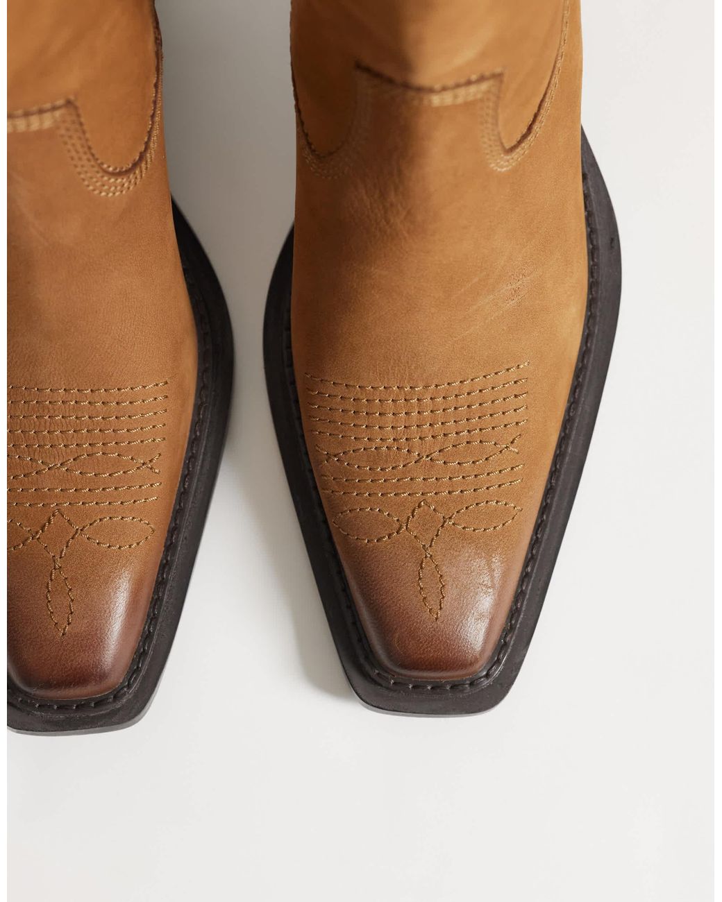 ASOS White Ace Premium Western Ankle Boot