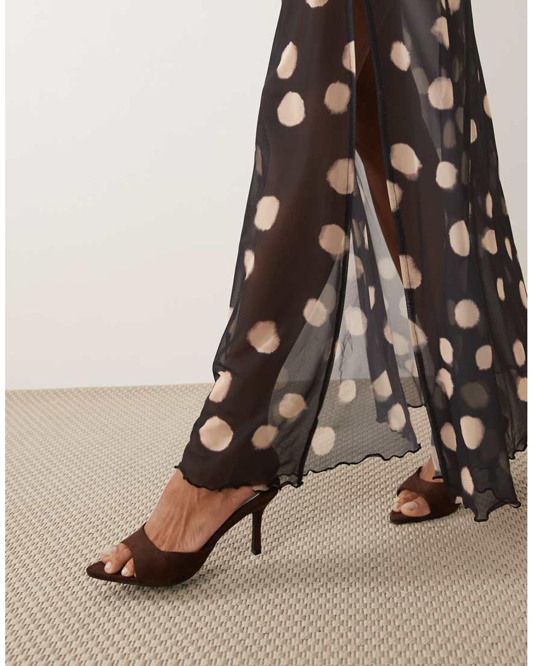 ASOS Multicolor Co-Ord Printed Mesh Maxi Skirt