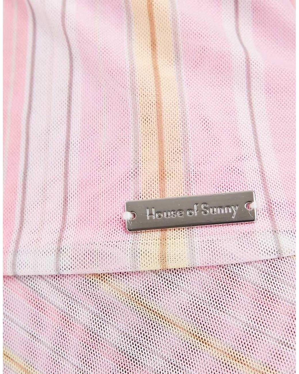House Of Sunny White Double Layer Mesh Top