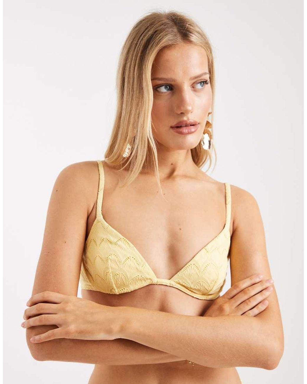 Lindex Natural Broderie Underwire Bikini Top