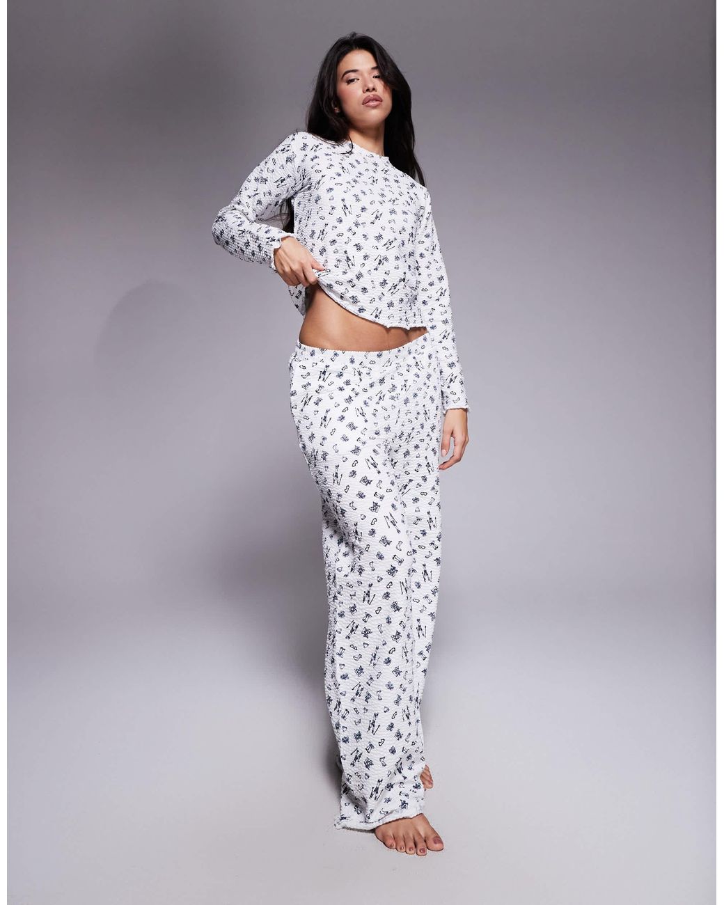 Threadbare Gray – langärmliger pyjama