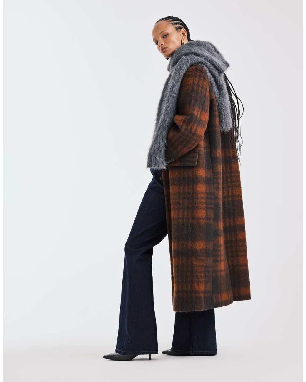 ASOS Multicolor Premium Brushed Wool Blend Dad Coat