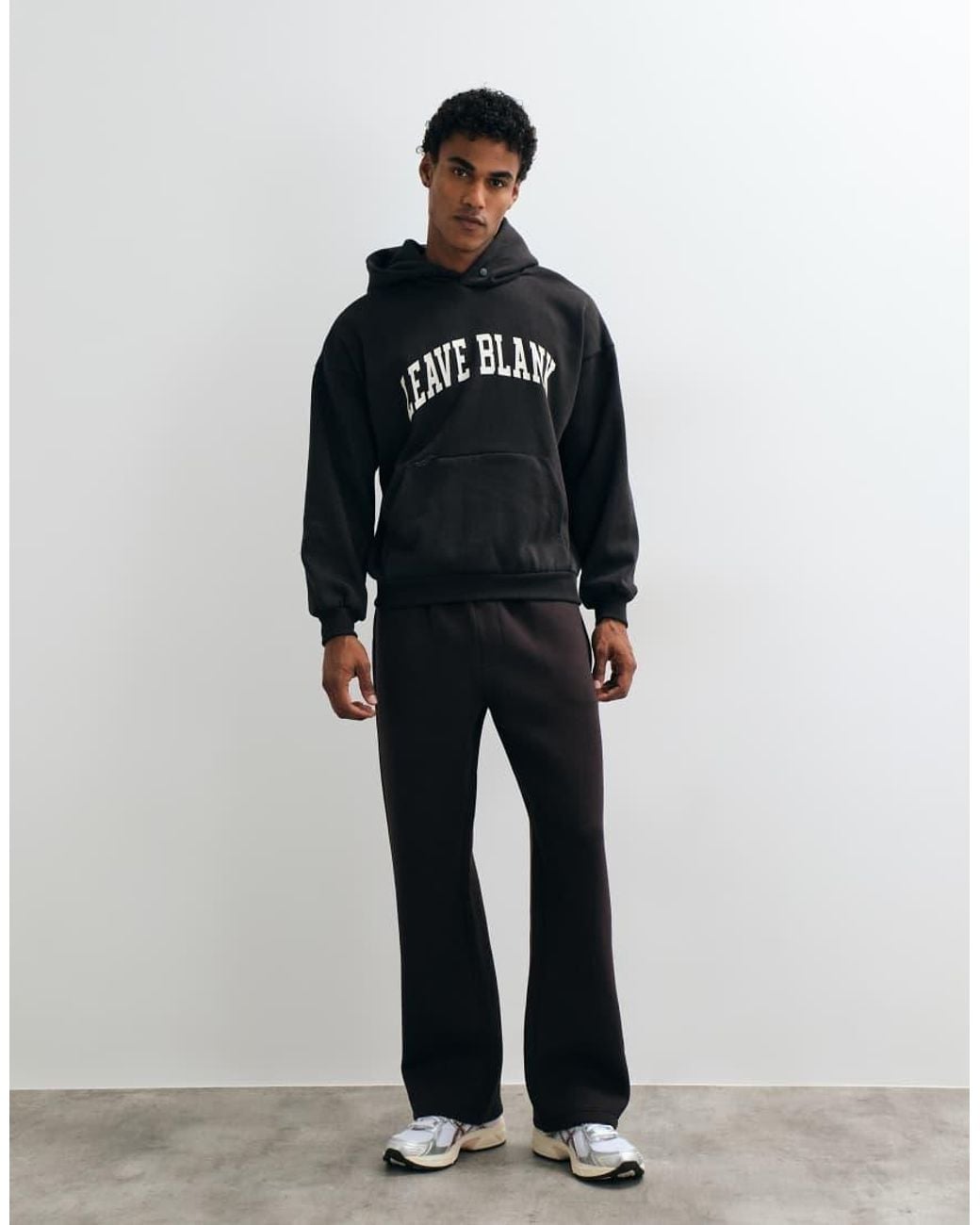 Only & Sons Blue Oversized Hoodie With 'leave Blank' Varsity Print for men