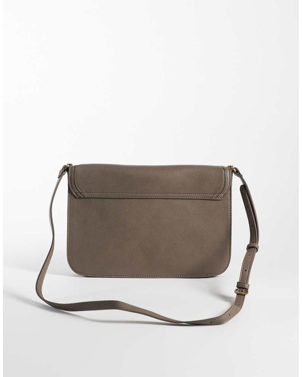 Mango Gray Faux Leather Classic Cross Body Bag