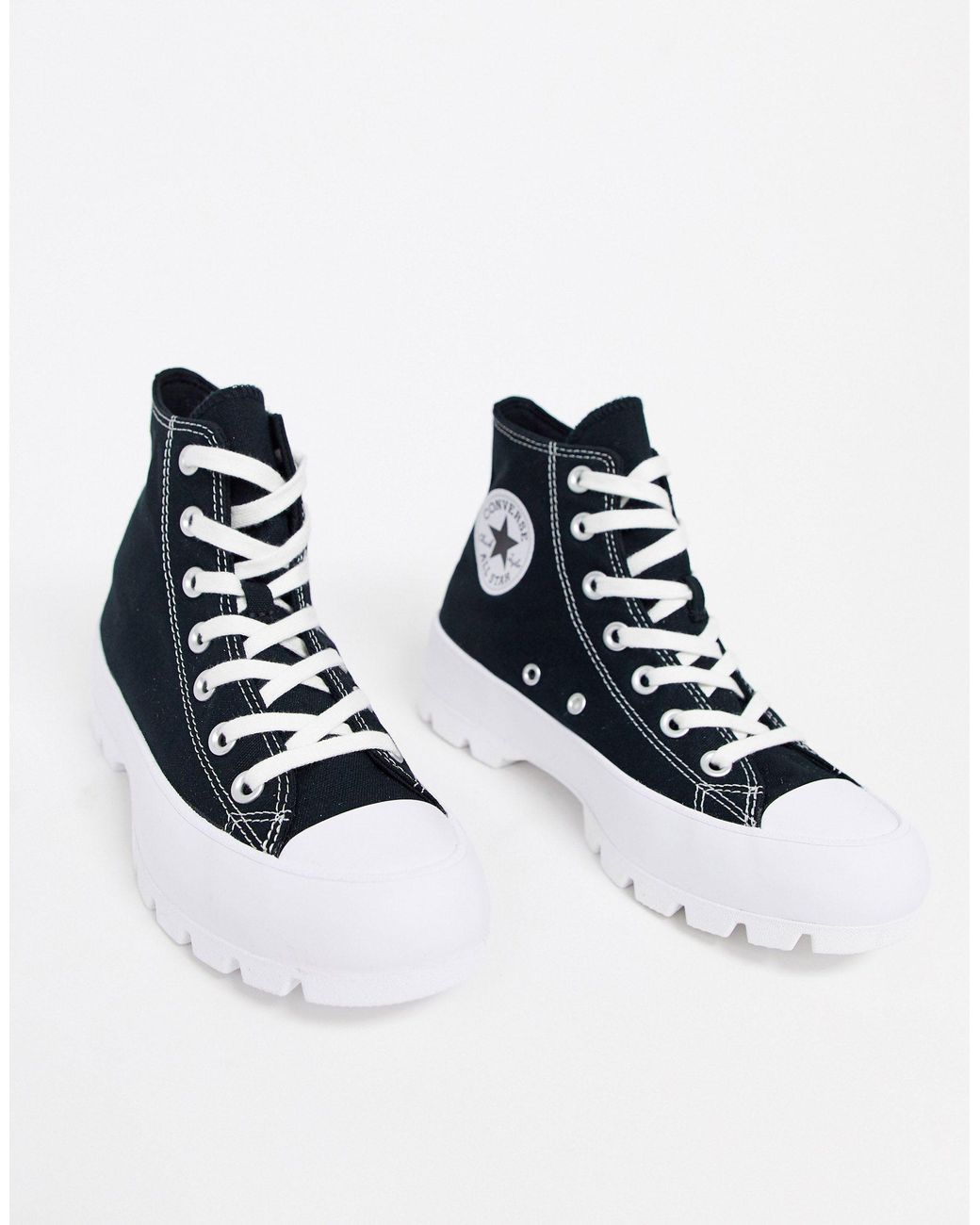 Converse Black Chuck Taylor Hi Chunky Sole Sneakers | Lyst